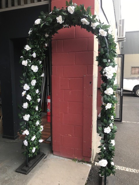 ARCH, White Floral Garden Arbour Colourful 1.2m W x 2.3m H